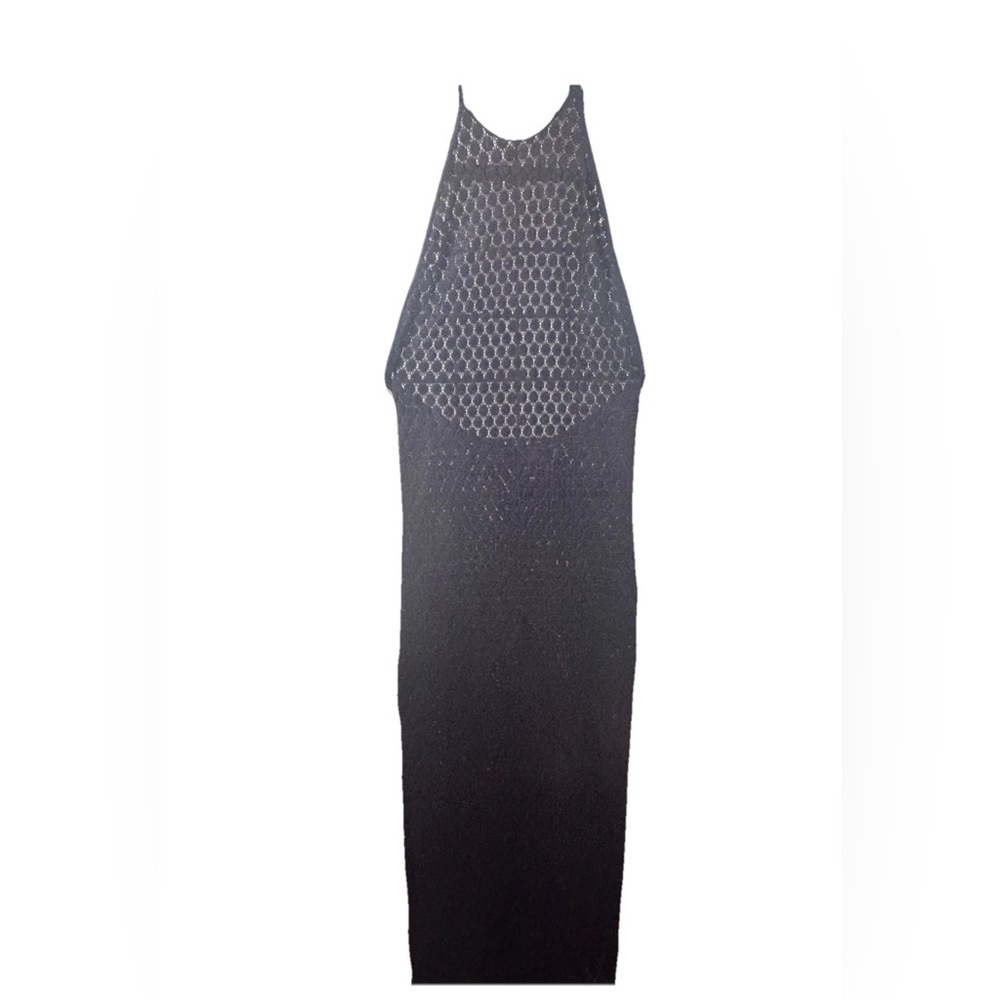 Bebe Black Textured Sleeveless Swim Coverup. Size S